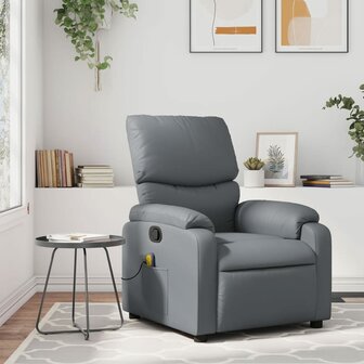 Massagestoel verstelbaar kunstleer grijs 1