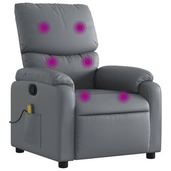 Massagestoel verstelbaar kunstleer grijs 2