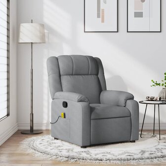 Massagestoel verstelbaar stof lichtgrijs 1