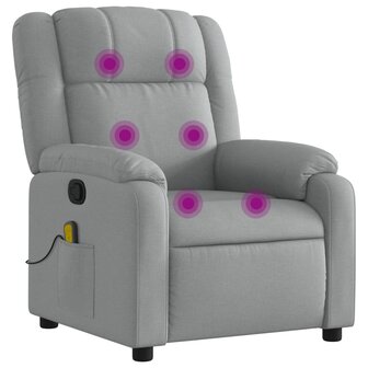Massagestoel verstelbaar stof lichtgrijs 2