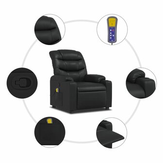 Massagestoel verstelbaar kunstleer zwart 6
