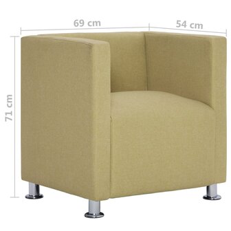Fauteuil kubus stof groen 9