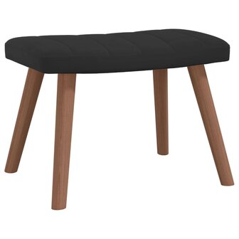 Relaxstoel met voetenbank fluweel zwart 8
