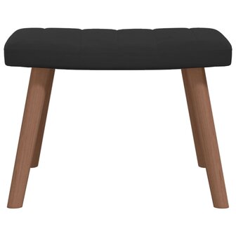 Relaxstoel met voetenbank fluweel zwart 9