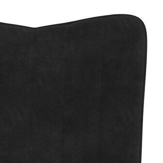 Relaxstoel met voetenbank fluweel zwart 10