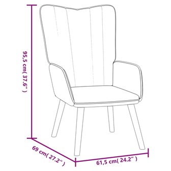 Relaxstoel met voetenbank fluweel zwart 12