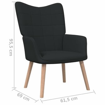 Relaxstoel stof zwart 6
