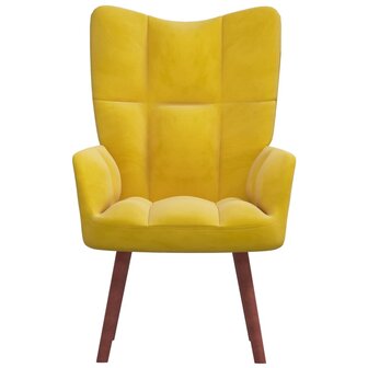 Relaxstoel fluweel mosterdgeel 2