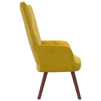 Relaxstoel fluweel mosterdgeel 3