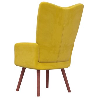 Relaxstoel fluweel mosterdgeel 4