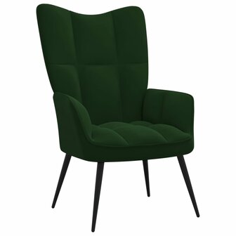 Relaxstoel fluweel donkergoen 1
