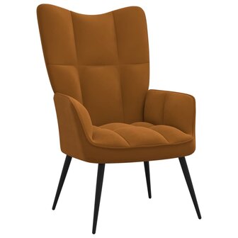 Relaxstoel fluweel bruin 1