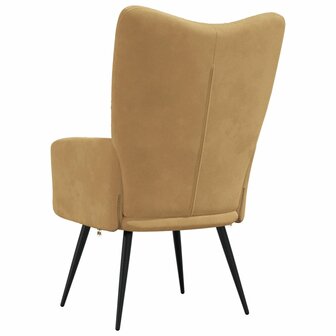 Relaxstoel fluweel bruin 5