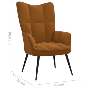 Relaxstoel fluweel bruin 7