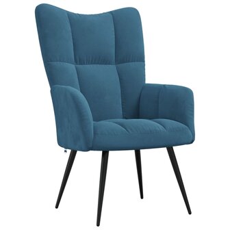 Relaxstoel fluweel blauw 1