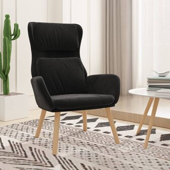 Relaxstoel fluweel zwart 1