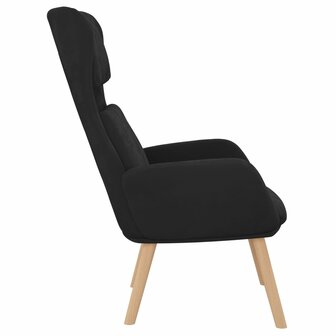 Relaxstoel fluweel zwart 4