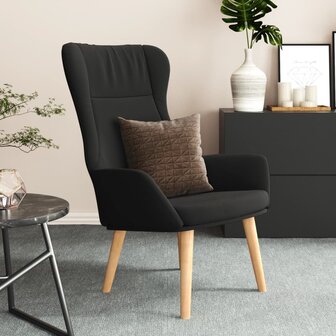 Relaxstoel stof zwart 1