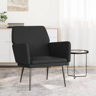 Fauteuil 62x79x79 cm fluweel zwart 1