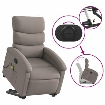 Sta-op-massagestoel verstelbaar stof taupe 5