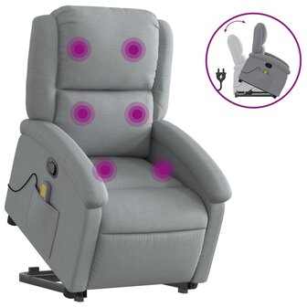 Sta-op-massagestoel verstelbaar stof lichtgrijs 2