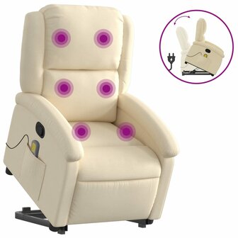 Sta-op-massagestoel verstelbaar stof cr&egrave;mekleurig 2