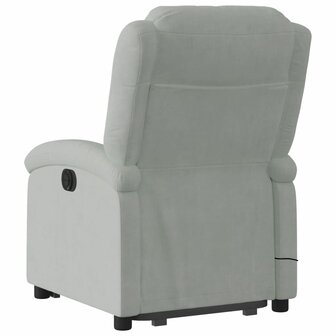 Sta-op-massagestoel verstelbaar fluweel lichtgrijs 5