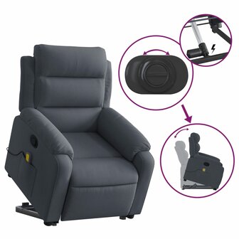 Sta-op-massagestoel verstelbaar fluweel donkergrijs 5