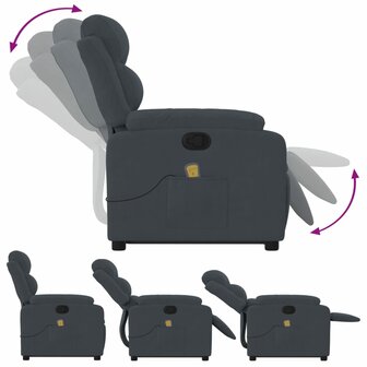 Sta-op-massagestoel verstelbaar fluweel donkergrijs 6