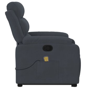 Sta-op-massagestoel verstelbaar fluweel donkergrijs 9