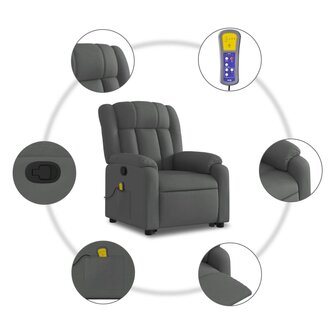 Sta-op-massagestoel verstelbaar stof donkergrijs 8