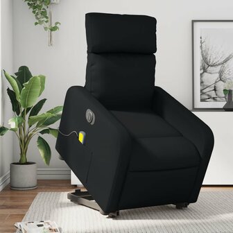 Sta-op-massagestoel elektrisch kunstleer zwart 1