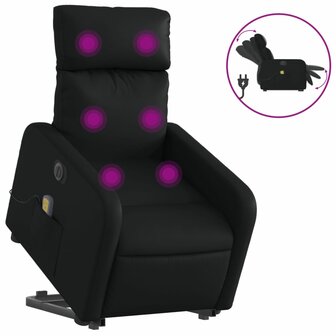 Sta-op-massagestoel elektrisch kunstleer zwart 2
