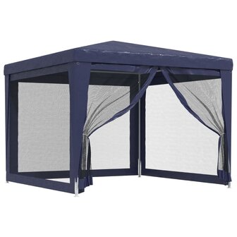 Partytent met 4 mesh zijwanden 3x3 m HDPE blauw 2