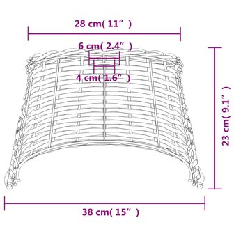 Plafondlampenkap &Oslash;38x23 cm wicker wit 7