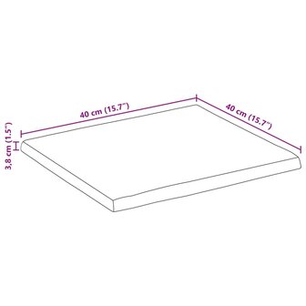 Tafelblad vierkant natuurlijke rand 40x40x3,8 cm acaciahout 9