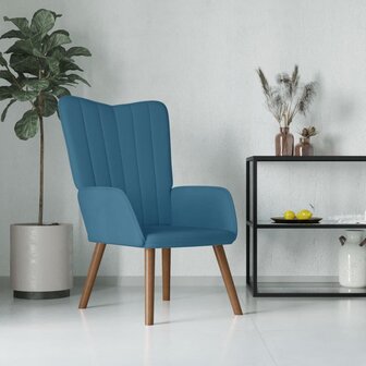 Relaxstoel fluweel blauw 1