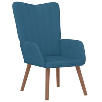 Relaxstoel fluweel blauw 2