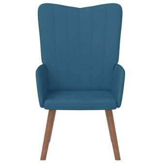 Relaxstoel fluweel blauw 3
