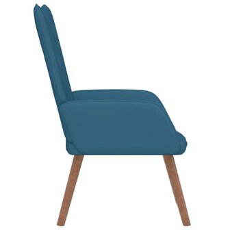 Relaxstoel fluweel blauw 4