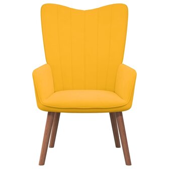 Relaxstoel met voetenbank fluweel mosterdgeel 6