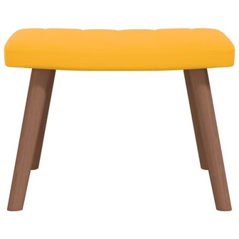 Relaxstoel met voetenbank fluweel mosterdgeel 8