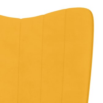 Relaxstoel met voetenbank fluweel mosterdgeel 9