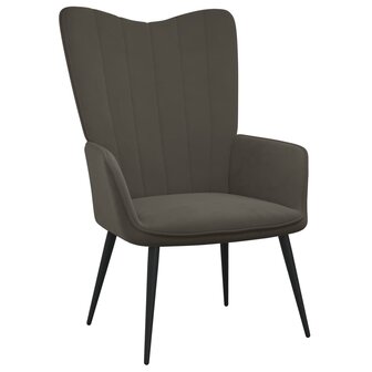 Relaxstoel fluweel donkergrijs 1