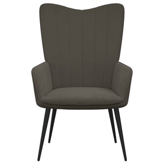 Relaxstoel fluweel donkergrijs 2