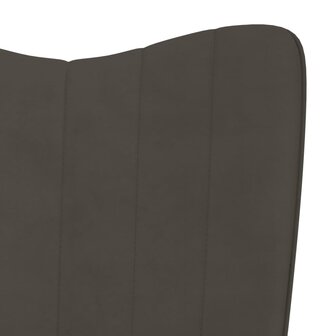Relaxstoel met voetenbank fluweel donkergrijs 9