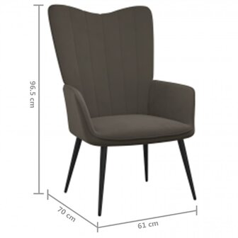 Relaxstoel met voetenbank fluweel donkergrijs 11