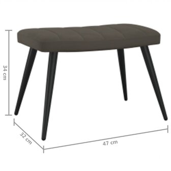 Relaxstoel met voetenbank fluweel donkergrijs 12