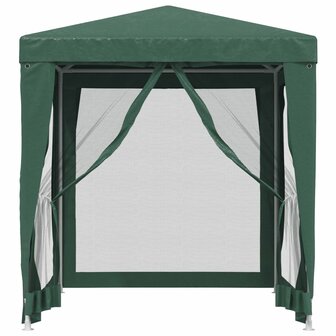 Partytent met 4 mesh zijwanden 2x2 m HDPE groen 3