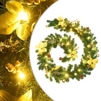 Kerstslinger met LED-lampjes 2,7 m PVC groen 1